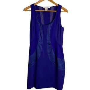 DVF blu purple bodycon dress size 8
